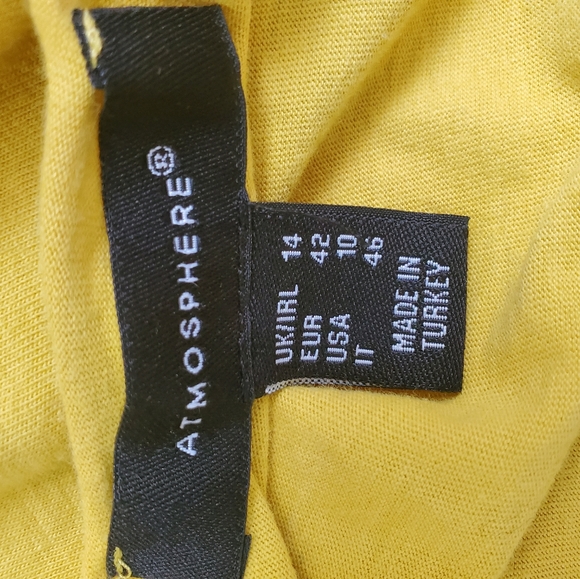 ๐3 for $25๐ Atmosphere 100% Cotton Yellow Ripped Distressed Open Back T-Shirt - Picture 8 of 10